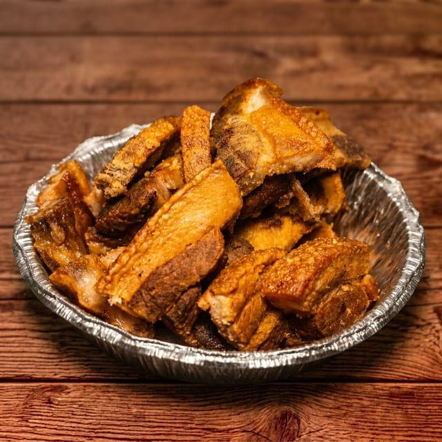 Chicharrón por Libra (Fried Pork Belly, Per Pound).