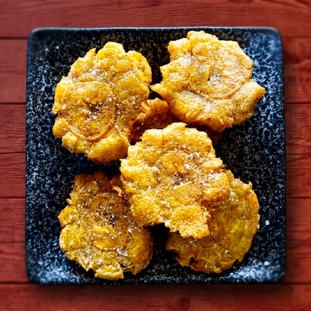 Fried Green Plantains (Tostones).